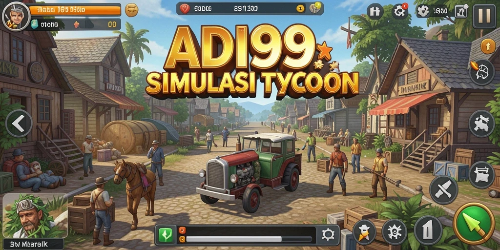 Tampilan gameplay ADI99 yang menegangkan dalam simulasi Tycoon.