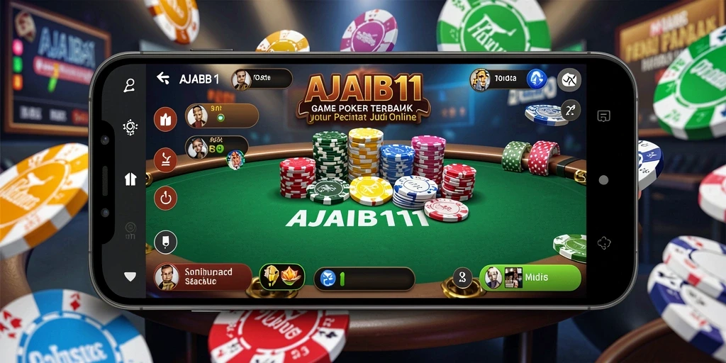 Screenshot AJAIB11 menampilkan gameplay poker yang seru dan interaktif.