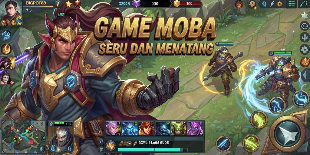 Tangkapan layar gameplay BIGPOT88 memperlihatkan aksi pertarungan tim yang seru.