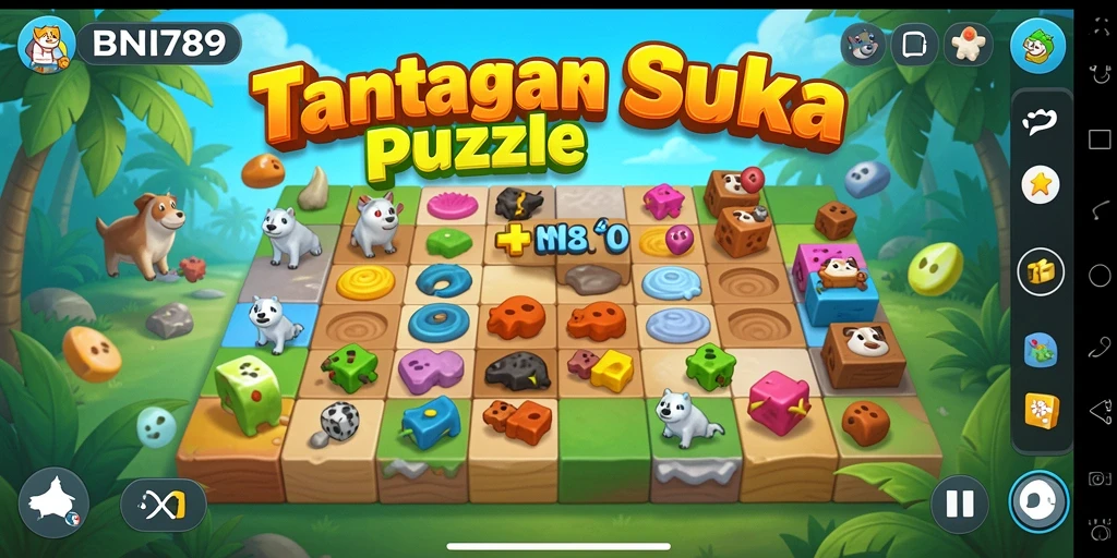Screenshot utama BNI789 menampilkan tantangan puzzle menarik.