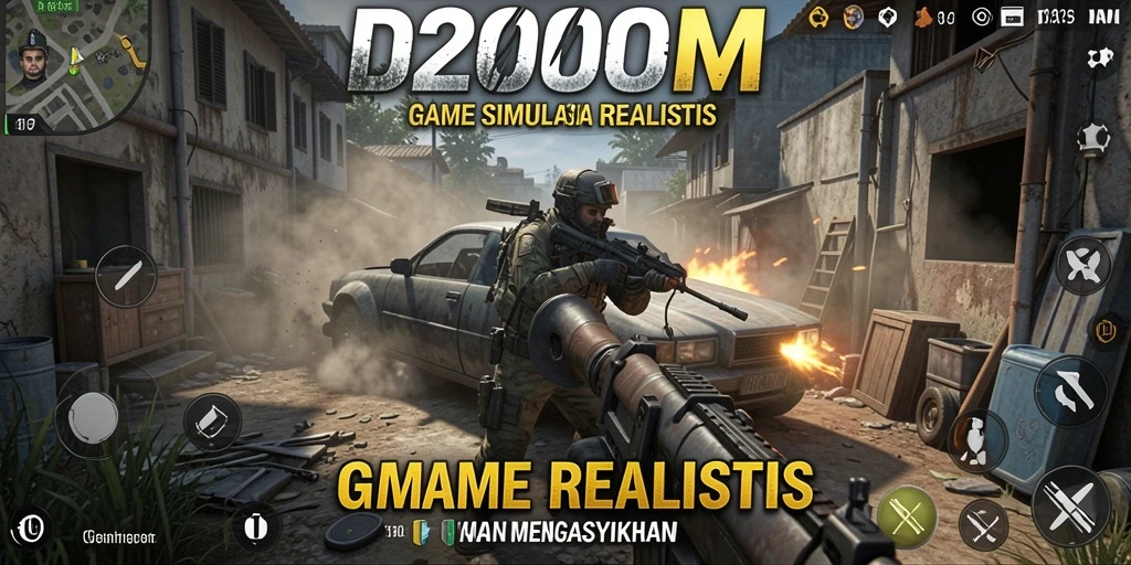 Tangkapan layar D200M menampilkan gameplay simulasi yang menantang dan menarik.
