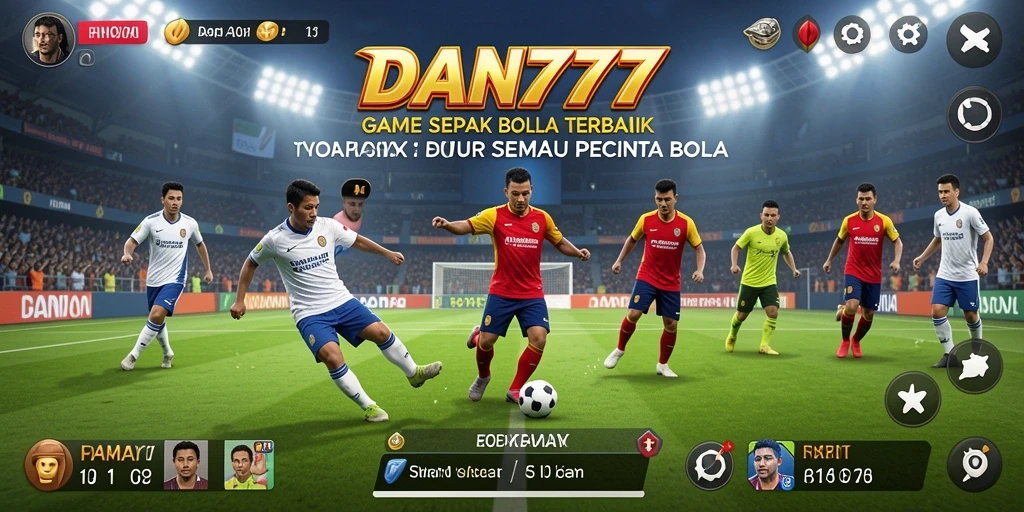 Tangkapan layar gameplay DAN777 yang menampilkan aksi sepak bola seru.