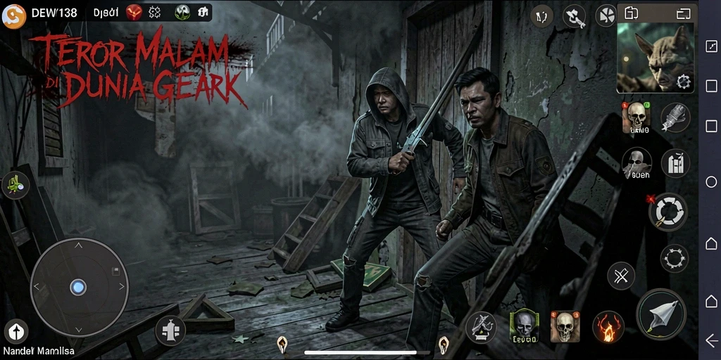 Tampilan gameplay menegangkan dari DEWI138 dengan suasana Horror.