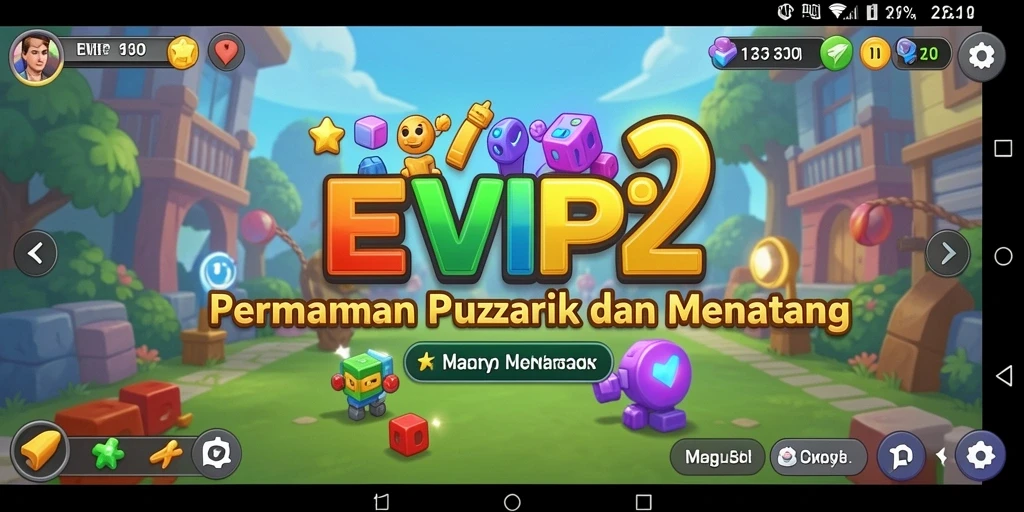 Tampilan gameplay EVIP2 yang menarik dan penuh warna dalam puzzle.