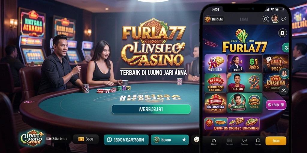 Tampilan utama FURLA77 dengan dealer Live Casino profesional dan permainan yang mendebarkan.