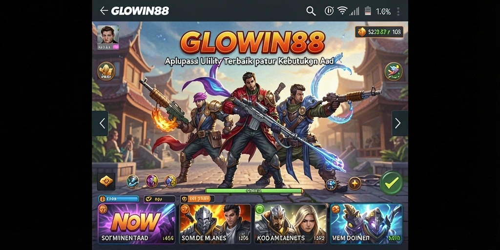 Screenshot menampilkan tampilan antarmuka GLOWIN88 yang ramah pengguna.