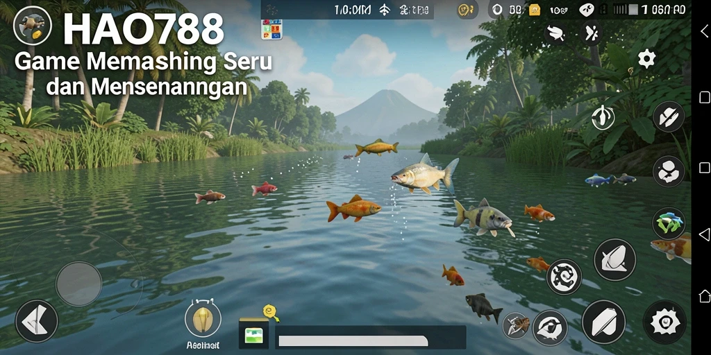 Gameplay HAO788 menampilkan aksi memancing yang seru dan interaktif.
