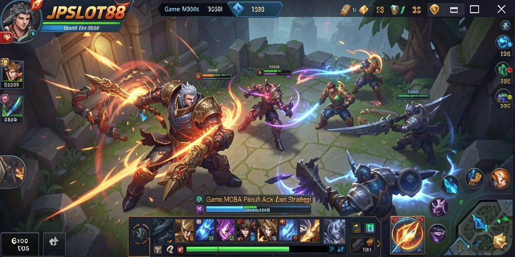 Gameplay seru di arena MOBA dengan karakter unik dan strategi menarik.