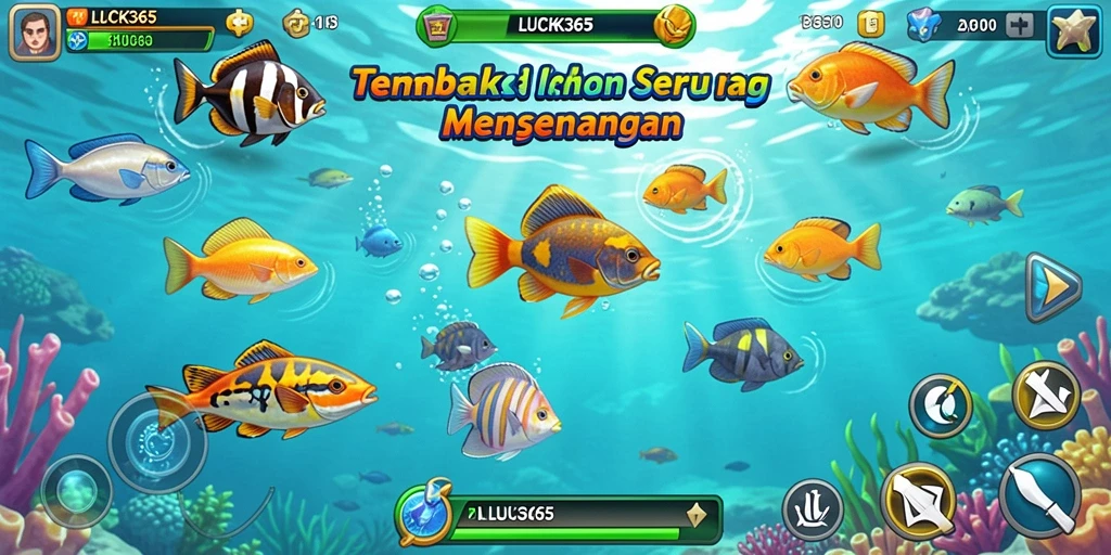 Screenshot LUCK365 menampilkan aksi menembak ikan yang mendebarkan.
