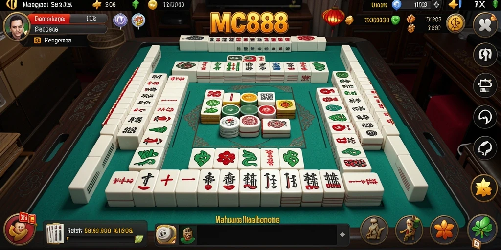 Tampilan screenshot MC888 menampilkan gameplay Mahjong yang menarik.
