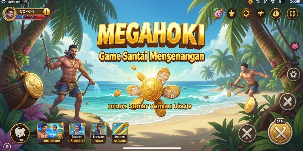 Gameplay MEGAHOKI yang seru dan penuh warna.