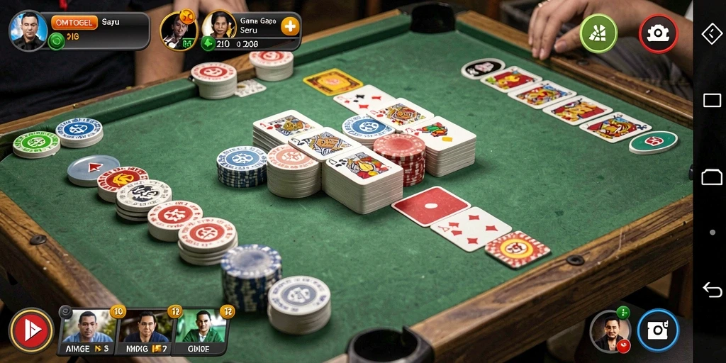 Tampilan gameplay seru dalam permainan Gaple OMTOGEL.