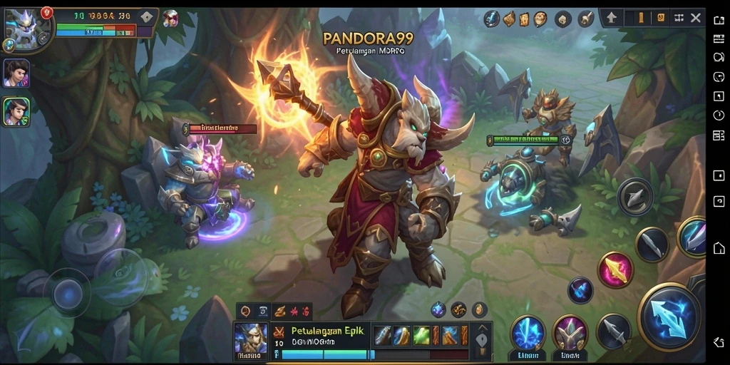 Screenshot PANDORA99 menunjukkan aksi seru dalam pertempuran MMORPG.
