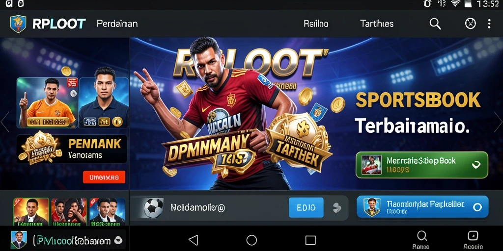 Screenshot utama RPLOOT yang menunjukkan fitur taruhan olahraga.