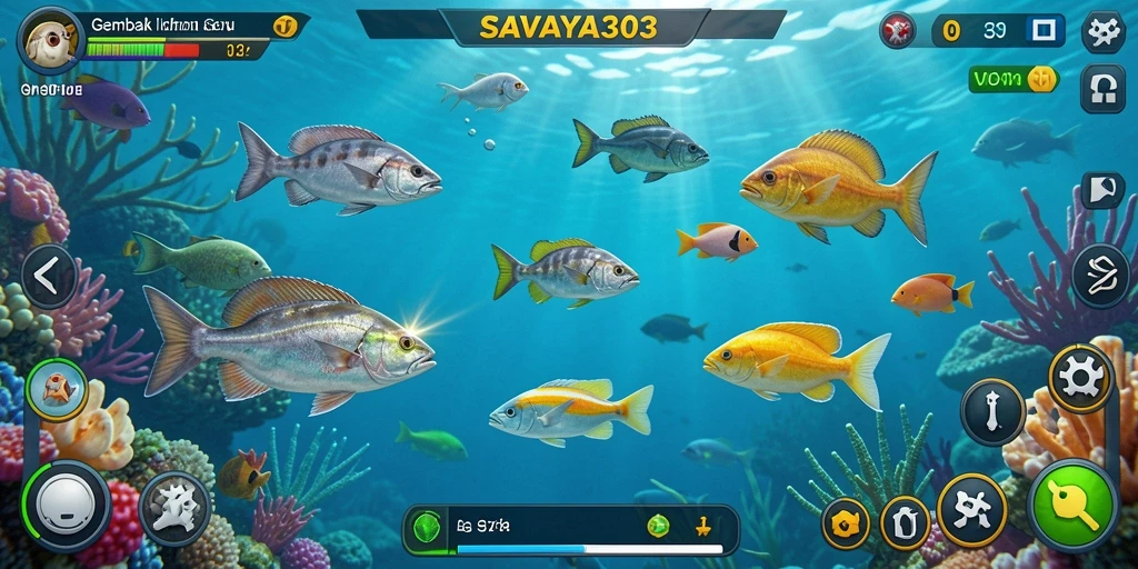 Screenshot gameplay SAVAYA303 yang menunjukkan aksi menembak ikan yang seru.