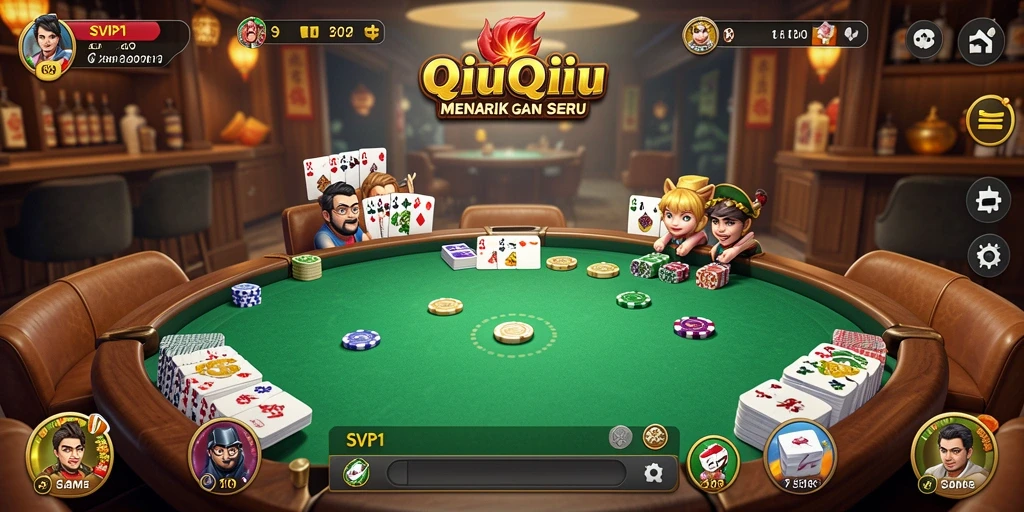 Screenshot utama SVIP1 menampilkan aksi seru permainan QiuQiu.