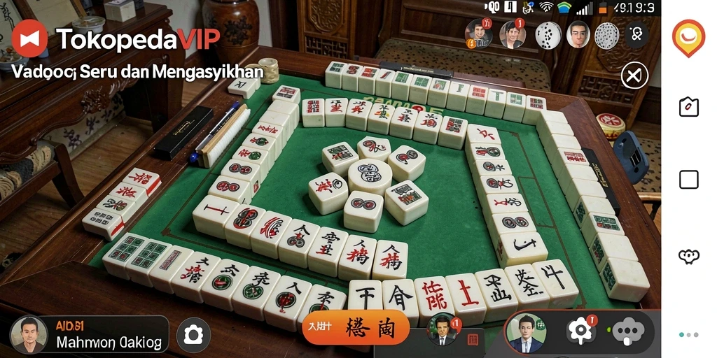 Screenshot gameplay TOKOPEDIAVIP menampilkan momen seru permainan Mahjong.