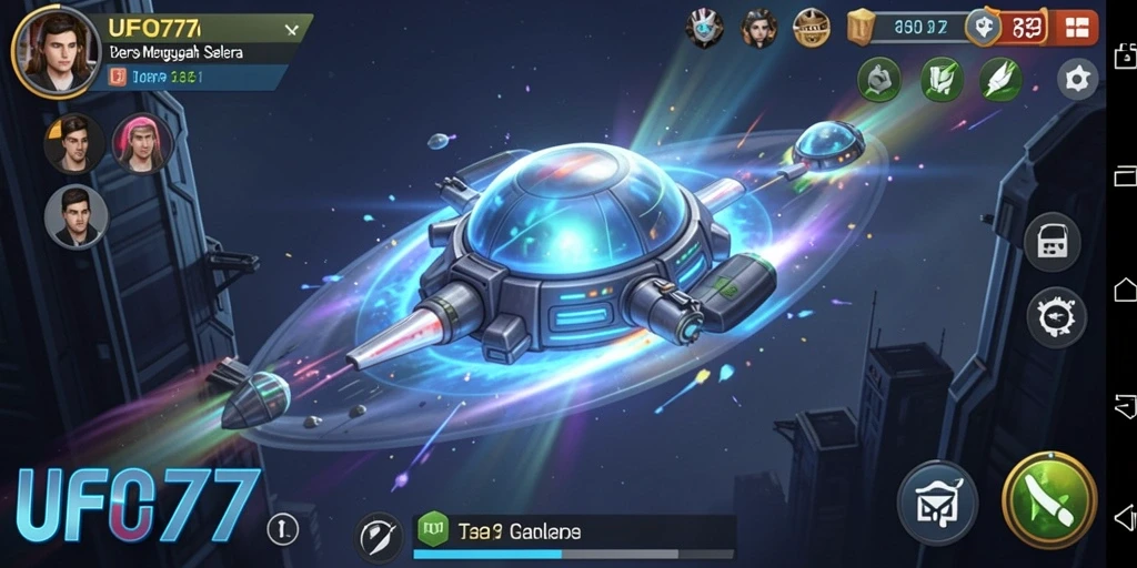 Tampilan gameplay UFO77 yang menarik dengan banyak UFO beraksi.