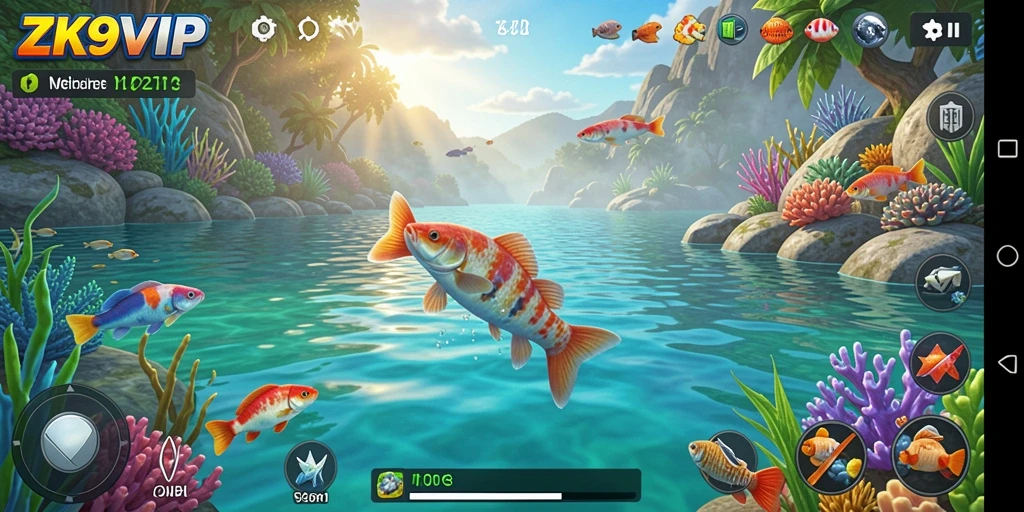 Tampilan gameplay ZK9VIP yang menarik dan adiktif saat memancing.